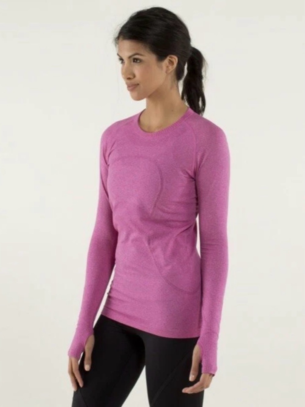 Lululemon Swiftly Tech Long Sleeve Top Heathered Raspberry Pink Size 12